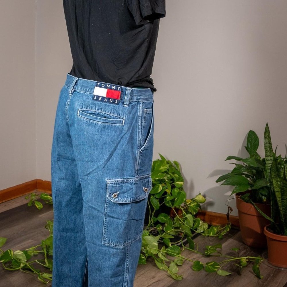 Vintage Tommy Hilfiger Jeans Denim Cargo y2k Size 13